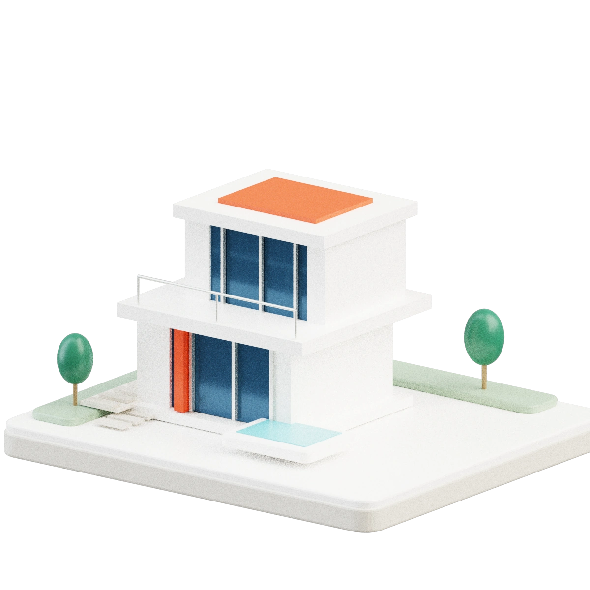 An illustrative residence and courtyard representing the property behind an enquiry